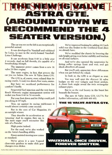 Vauxhall astra 16v gte - astra, motor