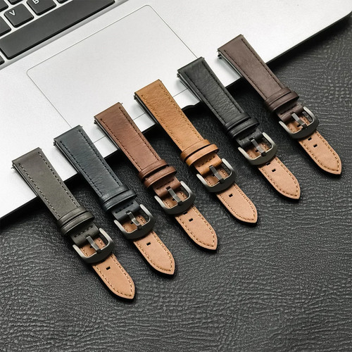 Vintage leather watch strap - leather,