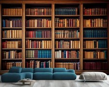 Library book shelves - , ai