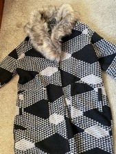 Bon Marche Black / Beige Coatigan. Jacket. 14. New