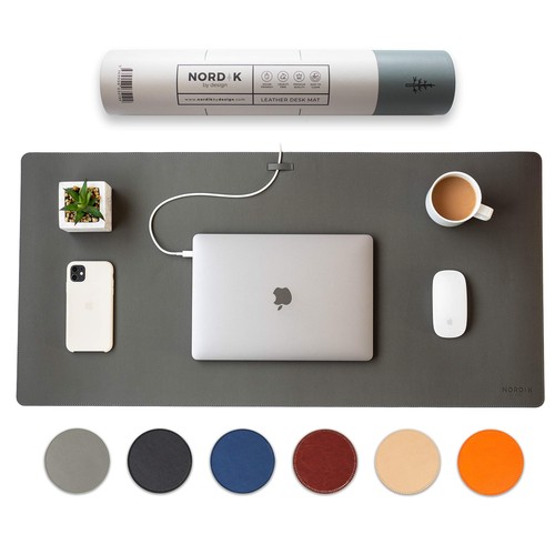 Nordik leather desk mat - leather,