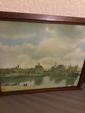 a antique rosewood framed lithograph print by artist vermeer van delft charm lin