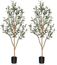 Artificial Olive Tree 120cm Large Artificial Plant Indoor Fake 2pack B0BKRFZ6SR