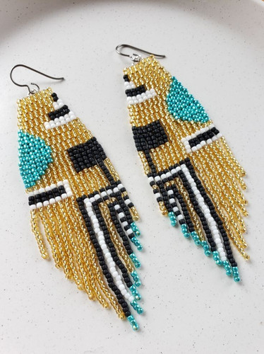 Tribal earrings native large - earrings,