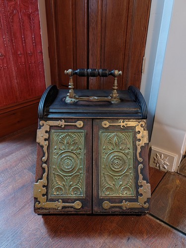 Antique coal scuttle - coal,