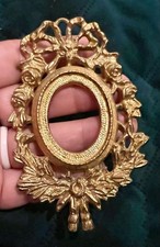 Vintage Miniature Victorian Style Brass Picture or Plaque Frame