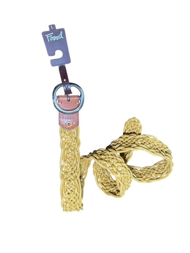 Fossil braided belt mustard - fossil,