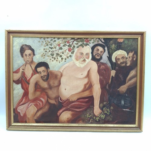 Framed mythological oil - mythological,