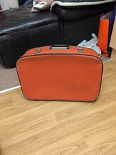 Vintage 1970s 1960s Cheney made In England Red Suit Case See Description 54x39