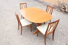 G Plan Fresco Extending Dining Table & 4 Chairs – Mid-Century Teak Dining Suite