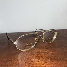 Retro 80s Reading glasses gold metal and tortoise shell affect aviator style
