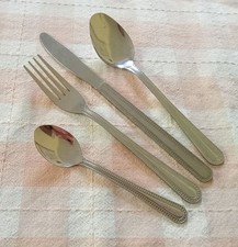 Unused 6 Person Cutlery Set Beaded Edge 24 Pieces