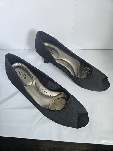 Abella black fabric pumps - black,