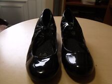 By Henry Holland size 6 black shiny kids party shoes buckle closure