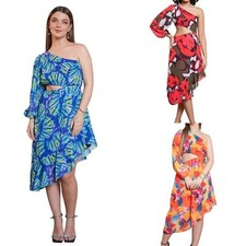 Women’s One Shoulder Below Knee Length Dress