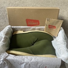 Clarks Originals Desert Boot Leaf GREEN  Suede Ortholite Rubber Soles UK 10 G 