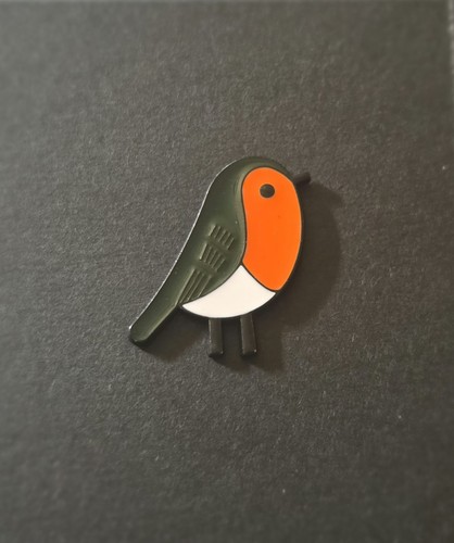 Pin badge brooch - brooch, robin