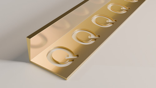Aluminium coloured straight - aluminium,