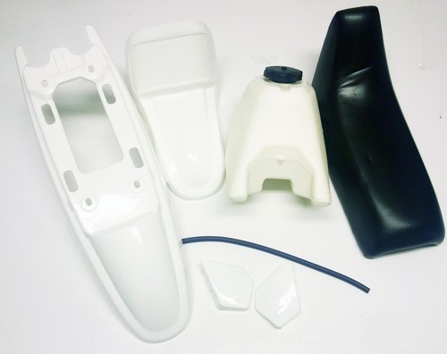 Seat white tank fender kit - seat, +