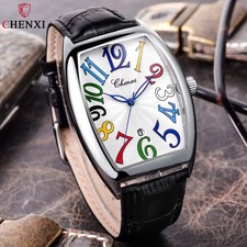 Mens Leather Strap Quartz