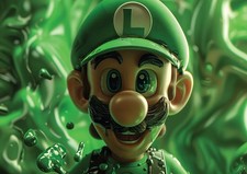 Luigi Green Background Poster
