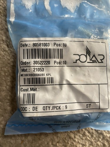 Polar guillotine blade bolts - polar,