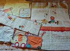 Mamas and Papas baby cot bed full set quilt organizer lion elephant sheet