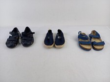 M&S Boy's 3pcs Bundle Shoes Size 9 Sandals Espadrilles Green Blue Leather New F2