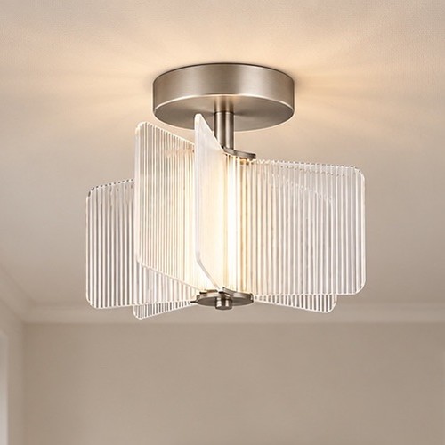 Ribbed glass flush ceiling - ribbed,