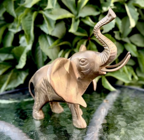 Vintage large brass elephant - brass,