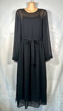 H&M black chiffon long-sleeve