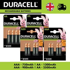 Duracell Rechargeable Batteries AA AAA Plus NiMH Duralock Pre Charge Battery