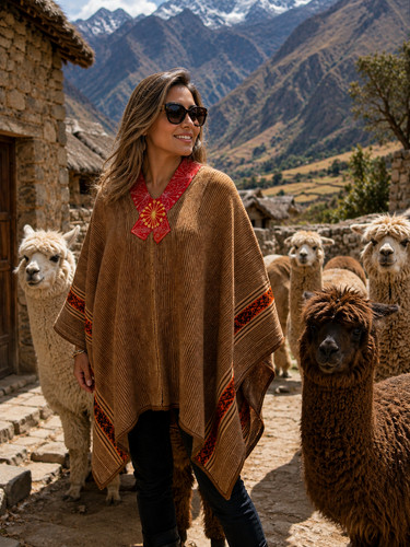 Andean artisan poncho - andean,
