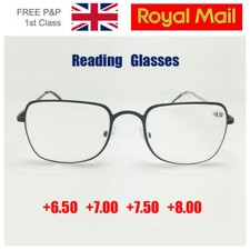 Reading Glasses +6.5 +7.0 +7.5 +8.0 Presbyopic  Lens Black Metal Frame Quality