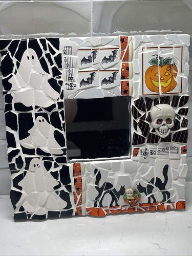 Hand made halloween mosaic - hand,