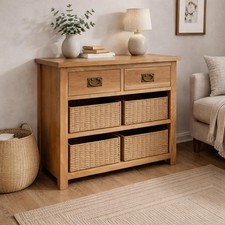 Oakcroft 2 Drawer 4 Basket End