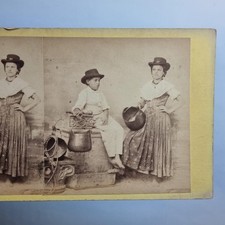 Venice Italy Stereoview C1870 Real Photo Local Woman Child In Traditional Dress