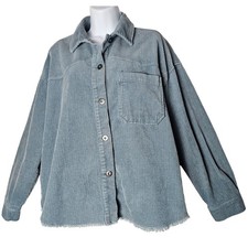 ZARA Light Wash Blue Corduroy