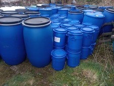 Food Grade Blue Container Barrel Bin Bucket Rat Proof Storage Clip Lid Handles 