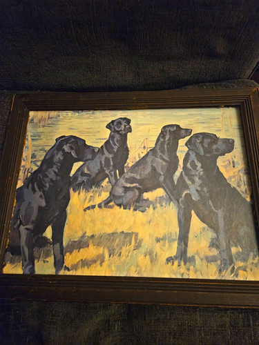 Vintage labrador print - print, by