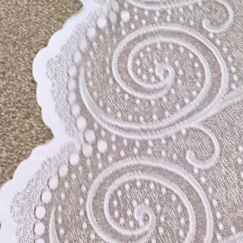 White floral embroidered lace - floral,