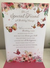 Special Friend FEMALE Birthday Card /with Lovely Verse Card (9 x 6.25") Inserted