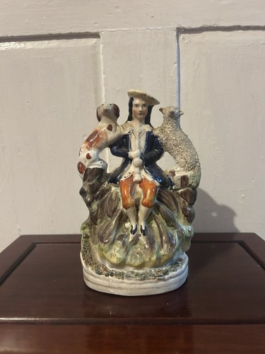 Antique staffordshire shepherd - staffordshire,