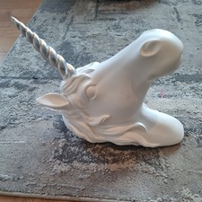 Unicorn Head Wall Mount White