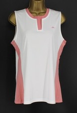 J.LINDEBERG MEYA WOMENS GOLF TANK TOP STRAWBERRY PINK WHITE L RRP £65 AD