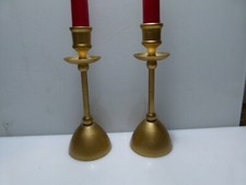 Allders vintage gold style dinner candle holders 23 CM gilded metal 9 inches tal