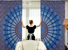 Mandala Door Window Curtain Drape Panel Scarf Valances Indian Hippie Curtains