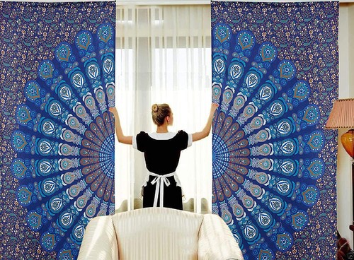 Mandala door window curtain - mandala,