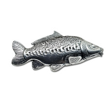 Mirror Carp Pin Badge Pewter Fish Fishing Brooch Lapel Hat Pin Tie Pin Jewellery