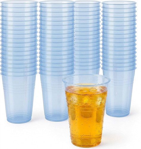 100 blue reusable - blue, cups